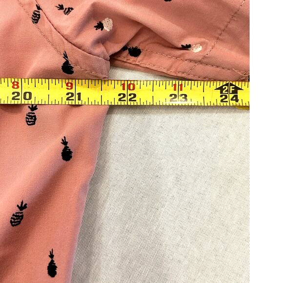 Sunrise Kingdom Men’s Pink & Pineapple Button Down Shirt Men's Size L Excellent - Picture 10 of 11